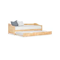 lit adulte  cadre de lit  facile à monter pour adultes, adolescents, enfants extensible bois de pin 90x200 cm ves370464