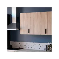 meuble haut de cuisine 40 cm 1 porte battante noir-chêne - abinci - l 40 x l 30 x h 70 cm