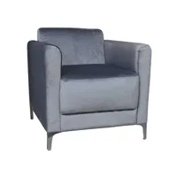 fauteuil de bureau carré - prague en velours gris