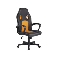 chaise de bureau elbing en similicuir , noir / jaune