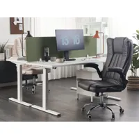 chaise de bureau en cuir pu gris graphite sublime 375579