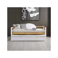celestin - lit gigogne banquette en bois blanc 90 x 190 cm