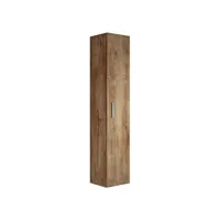 armoire de rangement de pluto hauteur 150cm chene marron - meuble de rangement haut placard armoire colonne