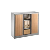armoire hauteur comptoir à rideaux monoblocs eco-conçues 100 x 120 cm aluminium-hêtre