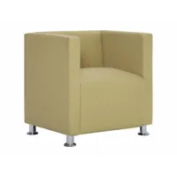fauteuil chaise siège lounge design club sofa salon cube vert polyester helloshop26 1102270par2