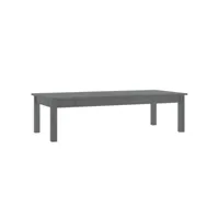 table de salon gris 110x50x30 cm bois massif de pin