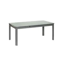 ensemble table rectangulaire extensible et chaises de jardin en aluminium gris milos anthracite - 12 places - jardiline