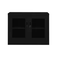 armoire de bureau noir 90x40x70 cm acier