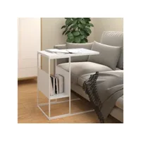 table d'appoint blanc 55x36x59,5 cm bois d'ingénierie