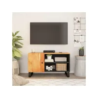 meuble tv，meuble de rangement，banc tv 80x33x46 cm bois d'acacia solide et d'ingénierie cmwi530299