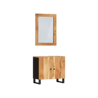 colonne salle de bain - moderne ensemble de meubles de salle de bain 2 pcs bois massif d'acacia fr2024