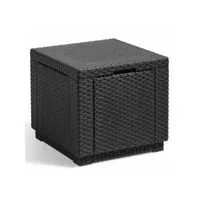 allibert by keter - cube - table basse de rangement - en résine - gris graphite 422801