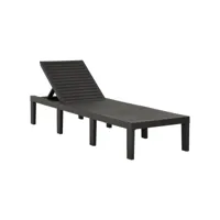 chaise longue  bain de soleil transat plastique anthracite meuble pro frco70034