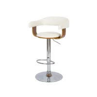 chaise de bar blanche harold avec accoudoirs 62-84 cm