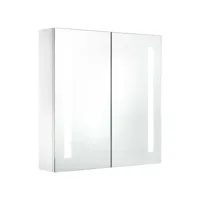 armoire de salle de bain à miroir led 60x14x62 cm
