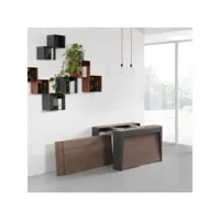 table console extensible avec 6 chaises pliantes marvel gris ardoise noyer blanc 20101002233