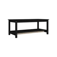 table de salon noir 110x55x45 cm bois massif de pin