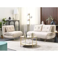 ensemble de canapé-lits en velours beige vestfold 375236