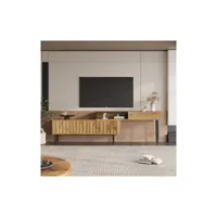 meuble tv extensible l.129-200 cm marbre et grain de bois
