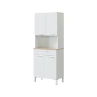 buffet de cuisine kira - 4 portes + tiroir - 186 x 72 x 40 cm - blanc 0f9940a