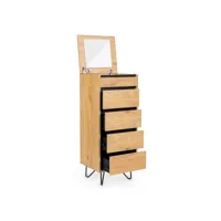 eloise - commode en bois 4 tiroirs avec coiffeuse intégrée eloise-commo-bois