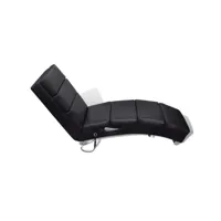 fauteuil scandinave chaise longue de massage charge 110 kg noir similicuir ,51x155x73cm