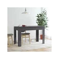 table de salle à manger gris brillant 120x60x76 cm aggloméré