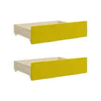 vidaxl tiroirs de lit 2 pcs jaune bois d'ingénierie et velours