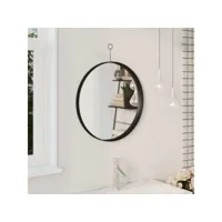 miroir suspendu  miroir déco pour salle de bain salon chambre ou dressing avec crochet noir 50 cm meuble pro frco32564