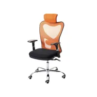 chaise de bureau hwc-f13 chaise pivotante, fonction sliding, charge max. 150kg, tissu ~ noirorange