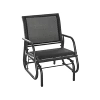 fauteuil à bascule de jardin rocking chair design contemporain métal textilène noir