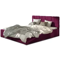lit avec coffre de rangement 180x200 capitonné velours bordeaux kandy