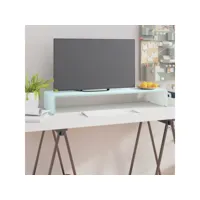 meuble tv,support pour moniteur, banc tv, meubles télé avec etagères et rangement 90 x 30 x 13 cm verre blanc meuble pro lww18322