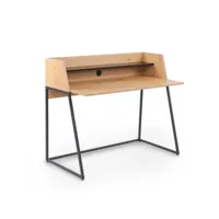jasper - bureau compact avec étagère en bois et métal jasper
