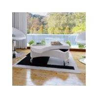 table basse table de salon  bout de canapé à forme réglable haute brillance blanc meuble pro frco63504