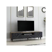 meuble tv regium bois naturel et noir