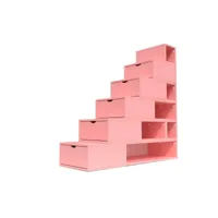 escalier cube de rangement hauteur 150cm  rose pastel esc150-rp