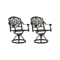 chaises pivotantes de jardin 2 pcs aluminium coulé bronze