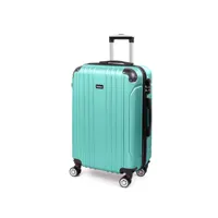 valise moyenne taille 68cm, valise de voyage, rigide e légère abs valise de voyage à roulettes valises, 4 doubles roues, 68x45x26cm, vert pin clair