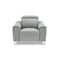 fauteuil relaxation électrique 1 place en cuir bianca - gris clair gris perle