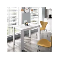 table fixe badile, table de salle à manger polyvalente, table rectangulaire pour la cuisine ou la salle à manger, 110x67h77 cm, blanc 8052773872799
