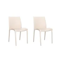 chaises de jardin lot de 2 crème 50x46x80 cm polypropylène