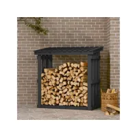support pour bois de chauffage porte-bûches - abri de stockage pour jardin - gris 108x64,5x109 cm bois de pin meuble pro frco24327