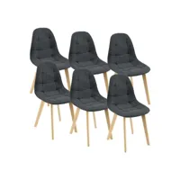 lot de 6 chaises de salle à manger 86 x 53 x 47 cm noir helloshop26 03_0006789