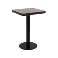 table de bistro table de jardin  table de bar marron foncé 50x50 cm mdf meuble pro frco38266