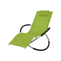 transat chaise longue bain de soleil lit de jardin terrasse meuble d'extérieur géométrique d'extérieur acier vert helloshop26 02_0012780