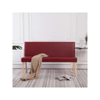 banc 139,5 cm  banc de jardin banc de table de séjour rouge bordeaux similicuir meuble pro frco47526