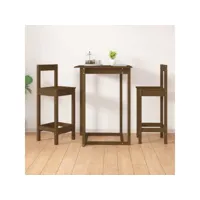 lot de 2 tabourets de bar tabourets hauts - chaises fauteuil de bar marron miel 40x41,5x112 cm pin solide meuble pro frco17790