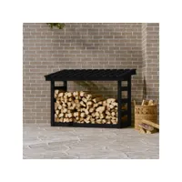 support pour bois de chauffage porte-bûches - abri de stockage pour jardin - noir 108x64,5x78 cm bois de pin meuble pro frco78474
