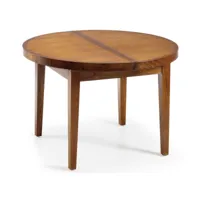 table de repas ronde extensible en bois massif de mindy orka 120-170cm